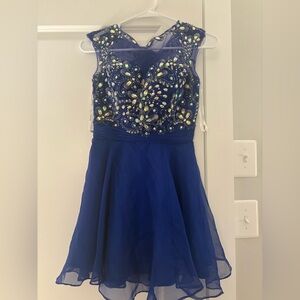 Hannah Royal Blue Prom Dress with Embellishments